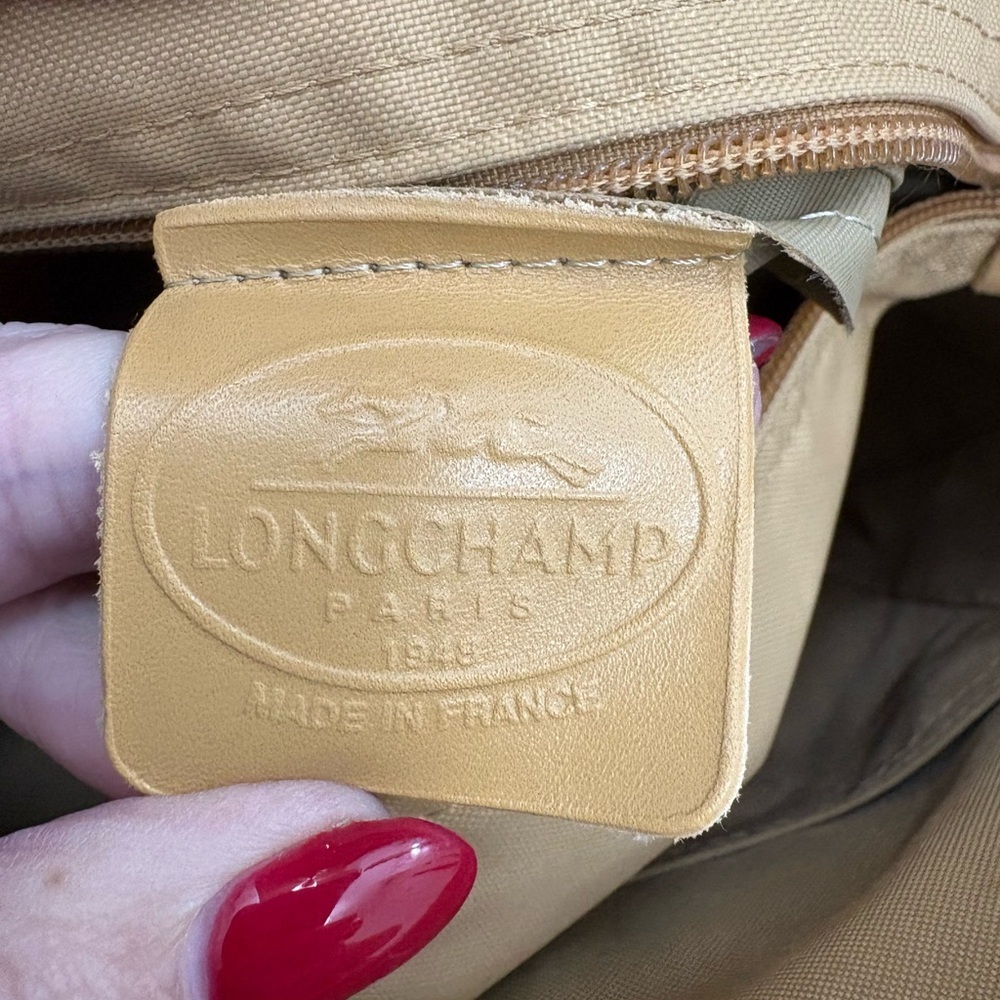 Vintage Longchamp - Beige Leather Handbag - Picture 14 of 15